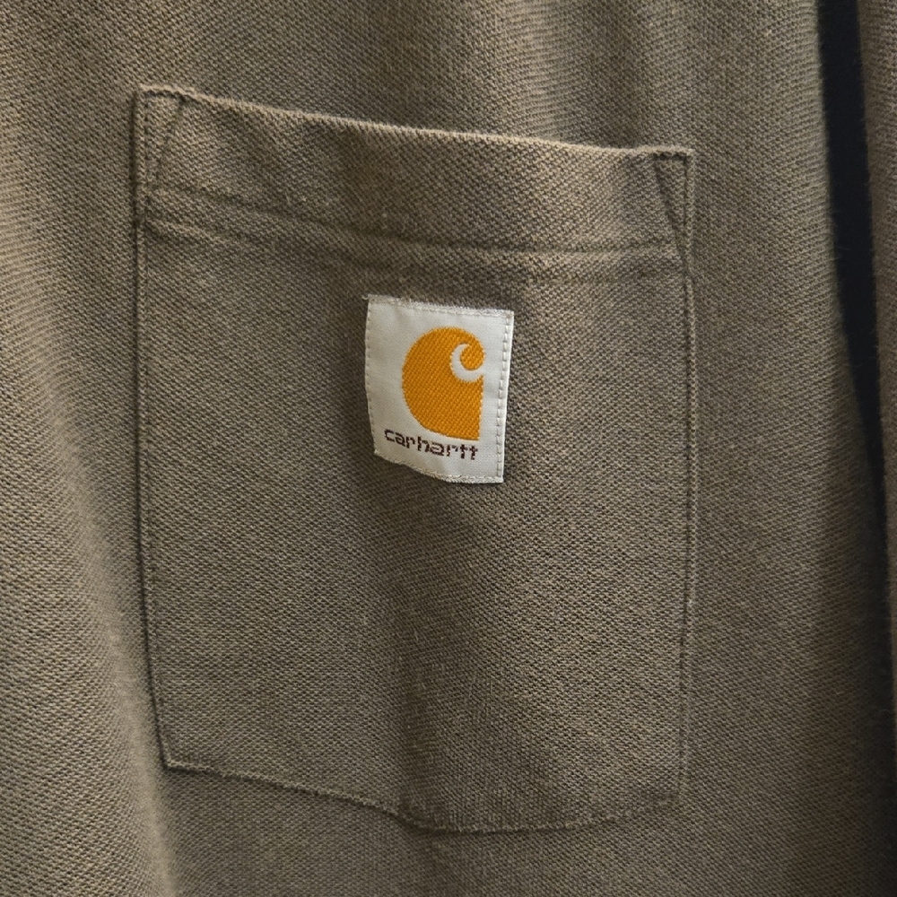 Carhartt Pocket Polo Shirt - Olive Green - Large Tall - Picture 6 of 14